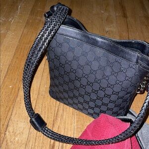 Gucci Black Leather vertical tote